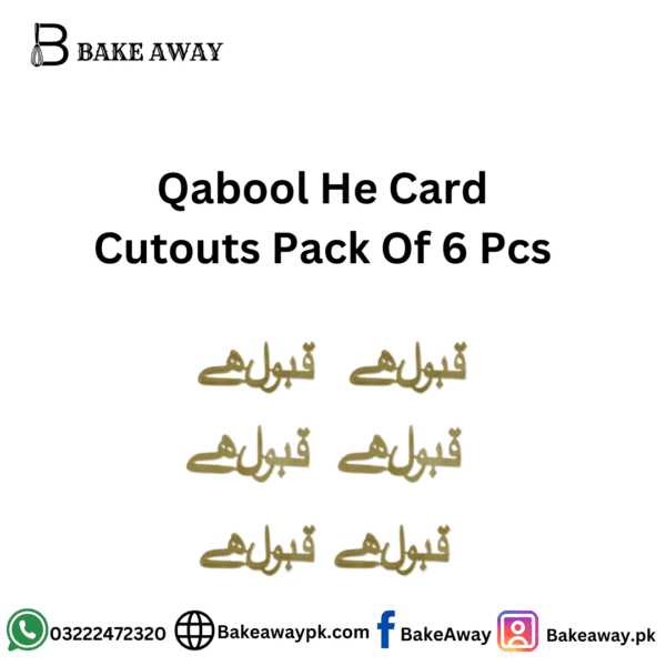 Qabool He Card Cutout Pack Of 6 Pcs