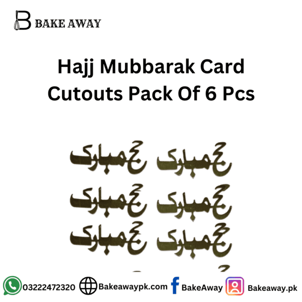 Hajj Mubbarak Card Cutouts Packs Of 6 Pcs