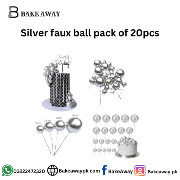 Silver faux ball pack of 20pcs