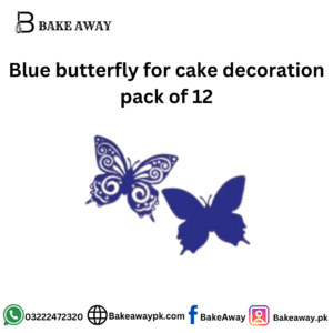 Blue butterfly for cake decoration pack of 12
