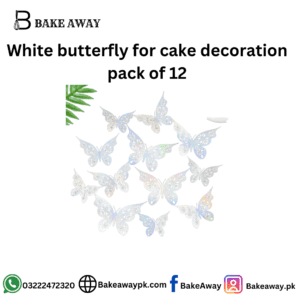 White butterfly for cake decoration pack of 12