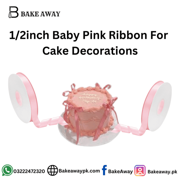 1/2 inch Baby Pink Ribbon For  Cake Decorations