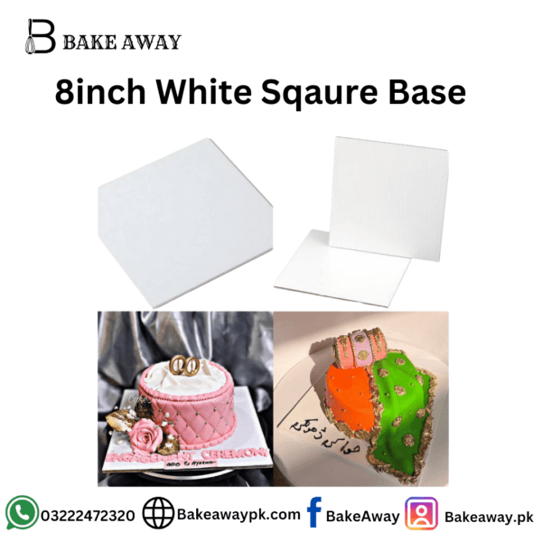 8 inch White Square Base