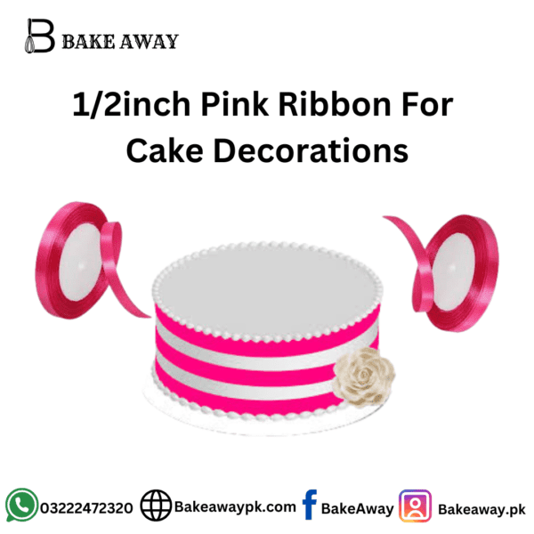 1/2inch Pink Ribbon For  Cake Decorations