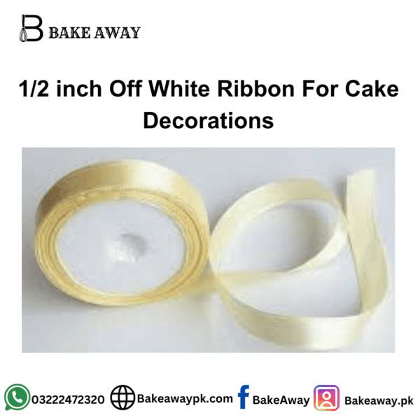 1/2 inch Off White Ribbon For Cake Decorations