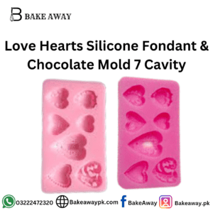 Love Hearts Silicone Fondant & Chocolate Mold 7 Cavity