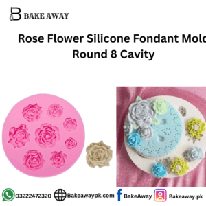 Rose Flower Silicone Fondant Mold Round 8 Cavity
