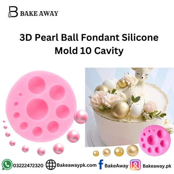3D Pearl Ball Fondant Silicone Mold 10 Cavity