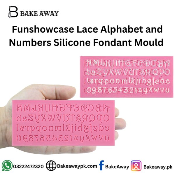 Funshowcase Lace Alphabet and Numbers Silicone Fondant Mould