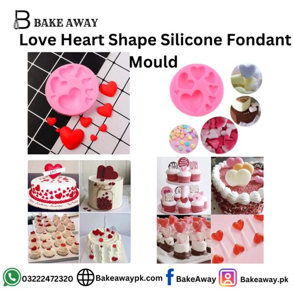Love Heart Shape Silicone Fondant Mould