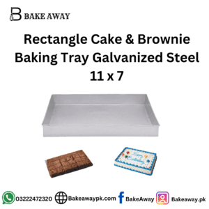 Rectangle Cake & Brownie Baking Tray Galvanized Stell 11x7
