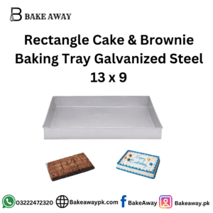 Rectangle Cake & Brownie Baking Tray Galvanized Stell 13x9