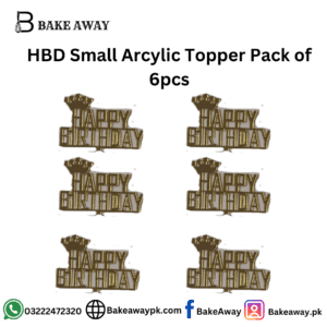 HBD Smaill Arcylic Topper Pack Of 6 Pcs