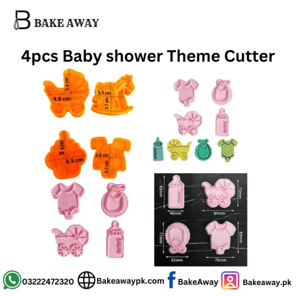 4pcs Baby Shower Theme Cutter