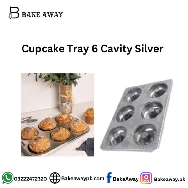 Cupcake Tray 6 Cavity Silver
