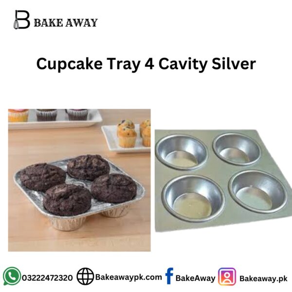 Cupcake Tray 4 Cavity Silver