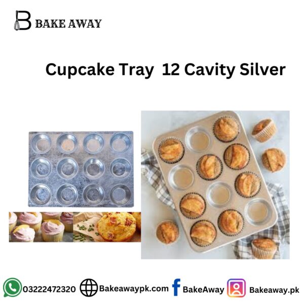 Cupcake Tray 12 Cavity Silver