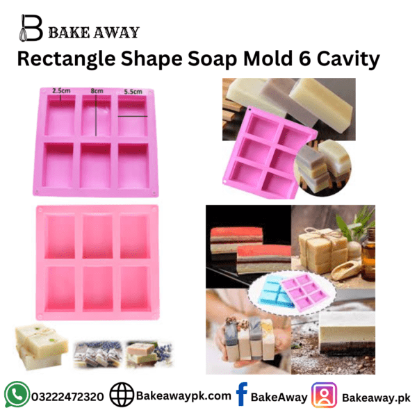 Rectangle Shape Soap Mold 6 Cavity