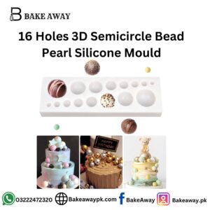 16 Holes 3D Semicircle Bead Pearl Silicone Mould