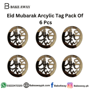 Eid Mubarak Arcylic Tag Pack Of  6 Pcs