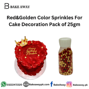 Red&Golden Color Sprinkles For Cake Decoration Pack of 25gm