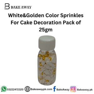 White&Golden Color Sprinkles For Cake Decoration Pack of 25gm