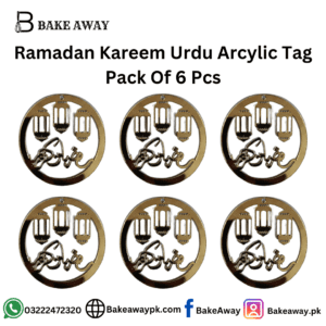Ramadan Kareem Urdu Arcylic Tag Pack Of 6 Pcs