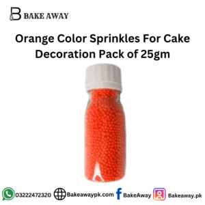 Orange Color Sprinkles For Cake Decoration Pack of 25gm