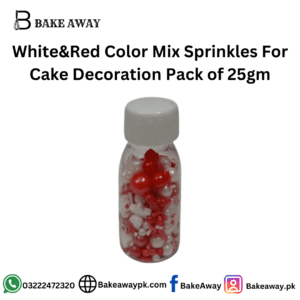 White&Red Color Mix Sprinkles For Cake Decoration Pack of 25gm