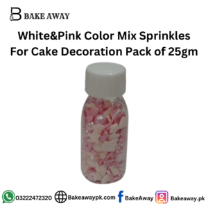 White&Pink Color Mix Sprinkles For Cake Decoration Pack of 25gm