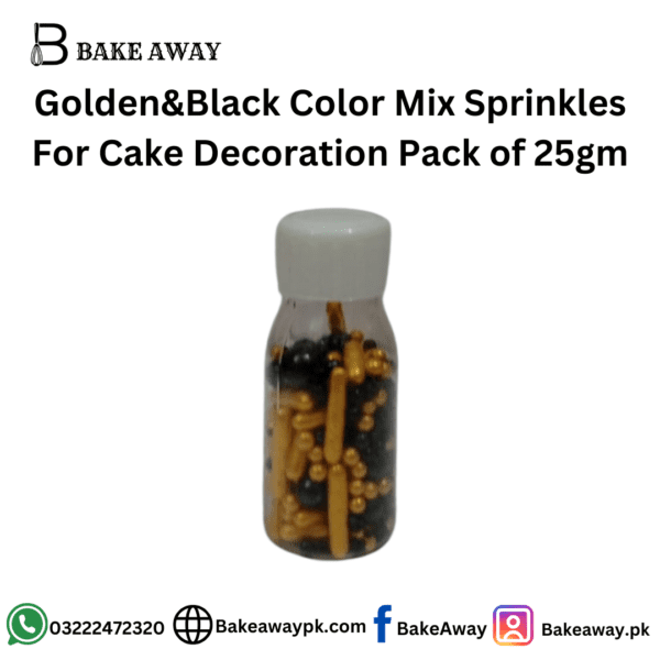 Golden&Black Color Mix Sprinkles For Cake Decoration Pack of 25gm