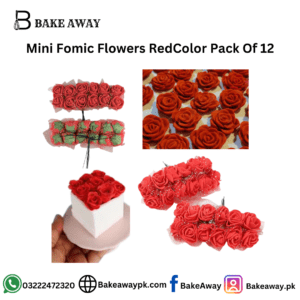 Mini Fomic Flowers RedColor Pack Of 12