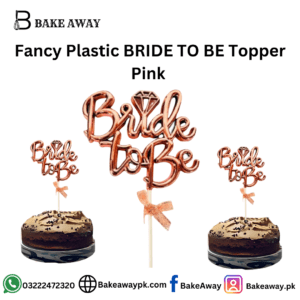 Fancy Plastic BRIDE TO BE Topper Pink