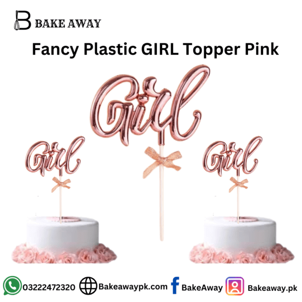 Fancy Plastic GIRL Topper Pink