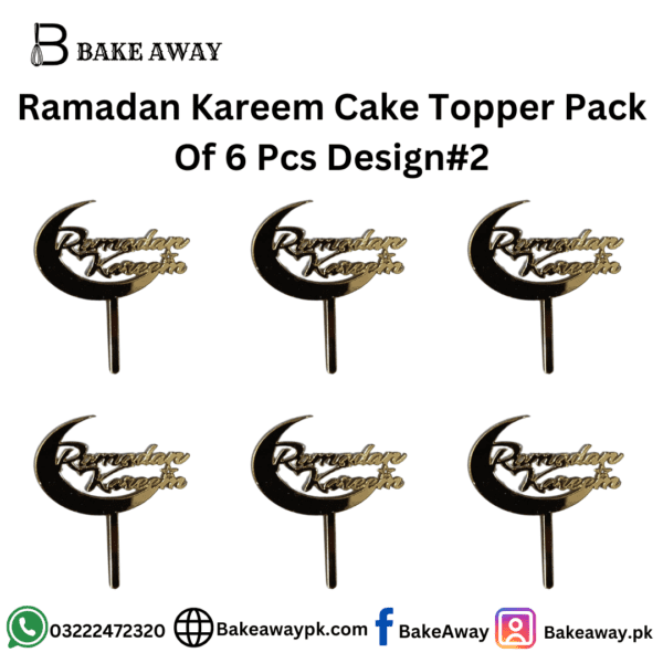 Ramadan Kareem Cake Topper Pack Of 6 Pcs Design#2