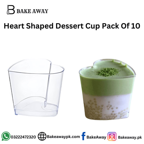 Heart Shaped Dessert Cup Pack Of 10