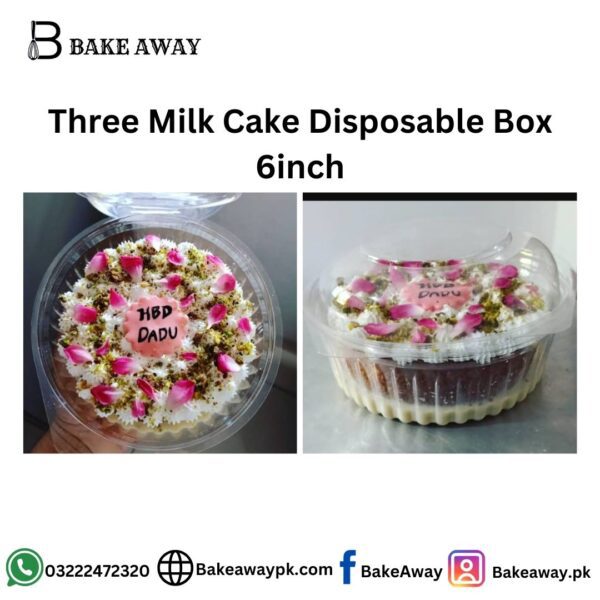 Three Milk Cake Disposable Box 6inch