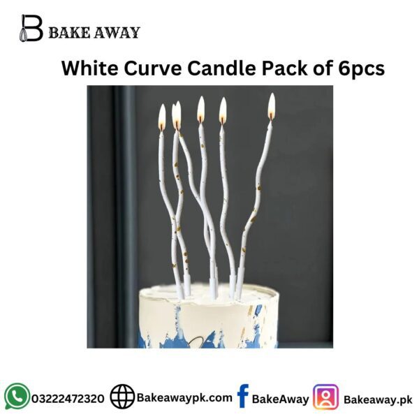 White Curve Candle Pack Of 6pcs