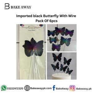 Imported black Butterfly With Wire Pack Of 6pcs
