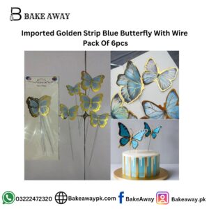 Import Blue Butterfly With Wire Pack Of 6pcs