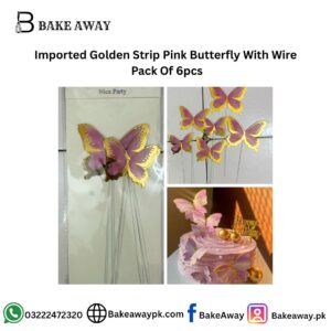 Imported Pink Butterfly With Wire Pack Of 6pcs