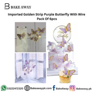 Imported Purple Butterfly With Wire Pack Of 6pcs