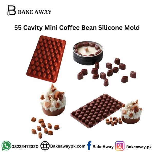 55 Cavity Mini Coffee Bean Silicone Mold