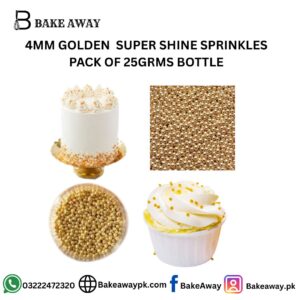 4MM GOLDEN  SUPER SHINE SPRINKLES PACK OF 20GRMS BOTTLE