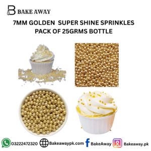 7MM GOLDEN  SUPER SHINE SPRINKLES PACK OF 20GRMS BOTTLE