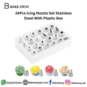 24Pcs Icing Nozzle Set Stainless Steel With Plastic Box