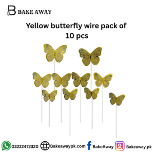 Yellow butterfly wire pack of  10 pcs