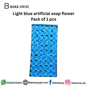Light blue artificial soap flower Pack of 1 pcs