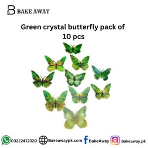Green crystal butterfly pack of  10 pcs