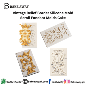 Vintage Relief Border Silicone Mold Scroll Fondant Molds Cake